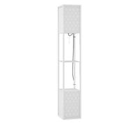 HOMCOM Lámpara de Pie Moderna con Estantes, Lámpara de Pie para Salón Casquillo E27, 40 W, con Pantallas de Tela de Malla e Interruptor de Cadena, para Dormitorio, Oficina y Sala de Estar, Blanco
