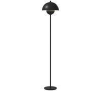 HOMCOM Lámpara de Pie Moderna 155 cm Lámpara de Pie para Salón con Pantalla de Cuenco Reflejando Luz Interruptor de Pie Casquillo E27 Sin Bombilla para Dormitorio Oficina Sala de Estar Negro