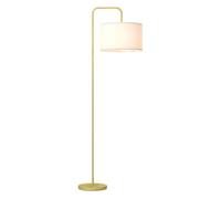 Homcom Lámpara De Pie 40 w Con Pantalla De Lino 64x38x163,5 Cm Blanco Y Dorado