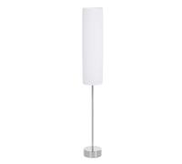 HOMCOM Lámpara de Pie Moderna para Dormitorio Estudio Salón (2 E27 Bombilla) Interruptor de y Bajo Consumo con Base de Acero Inoxidable 120 cm Blanco