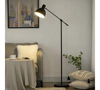HOMCOM Lámpara de Pie Salón, 40 W, Altura Regulable, Pantalla y Brazo Regulables, Casquillo E27, Acero, Ø 30 x 131-155 cm, Negro