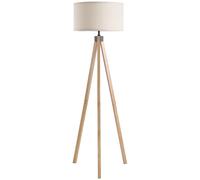 HOMCOM Lampara de Pie Trípode Estilo Escandinavo 40 W máx 45x45x152 cm madera de pino lino Beige Aosom España