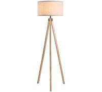 HOMCOM Lampara de Pie Trípode Estilo Escandinavo 40 W máx 45x45x152 cm madera de pino lino Beige Aosom España