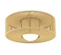 HOMCOM Lámpara de Techo con Bombilla LED G9, 20W, 3000 K, Plafón LED Techo Bohemio con Pantalla de Cuerda de Lino para Dormitorio, Salón, Cocina y Comedor, Marrón Claro