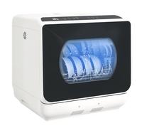 Homcom lavavajillas de encimera lavavajillas pequeño con 5+1 programas depósito de agua de 6l dos modos de suministro de agua eco pantalla led para cocina apartamentos