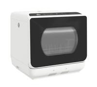 Homcom lavavajillas de encimera lavavajillas pequeño con 5+1 programas depósito de agua de 6l dos modos de suministro de agua eco pantalla led para cocina apartamentos