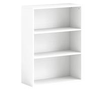 HOMCOM Librería de 3 Niveles Estantería de Libros con 2 Estantes Ajustables para Sala de Estar Oficina Dormitorio 60x24x80 cm Blanco