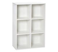 HOMCOM Librería de 3 Niveles, Estantería para Libros con 6 Cubos de Almacenaje, para Sala de Estar, Dormitorio, Estudio, Oficina, 65,5x30x97,5 cm, Blanco