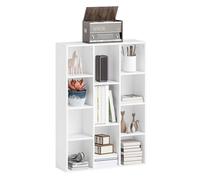 HOMCOM Librería de 4 Niveles Estantería de Libros con 11 Compartimentos Diseño Vertical u Horizontal para Sala de Estar Oficina Dormitorio 74,3x24x106 cm Blanco