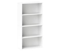 HOMCOM Librería de 4 Niveles Estantería de Libros con 2 Estantes Ajustables para Sala de Estar Oficina Dormitorio 60x24x115,5 cm Blanco