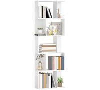 HOMCOM Librería de 5 Niveles en Forma de S 60x24x184,5 cm Blanco