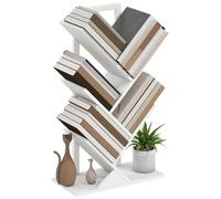 HOMCOM Librería en Forma de Árbol de 5 Niveles, Estantería de Libros con 5 Estantes, Estructura de Acero, para CD, DVD, Álbumes, Sala de Estar, Oficina, Estudio, Dormitorio, 50x24x82 cm, Blanco