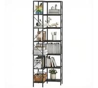 HOMCOM - Librería esquinera de 7 niveles, 60 x 60 x 198 cm, color negro