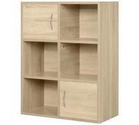HOMCOM Librería Estantería de 6 Cubos Estantería de Madera para Almacenaje Exposición 3 Niveles para Salón Pared Biblioteca 61.5x29.5x80cm Aosom España