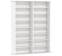 HOMCOM Librería porta CD de 16 Estantes de Diseño Moderno en Madera, 106.5x24x126.3 cm, Blanco