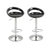 HOMCOM Conjunto de 2 Taburetes de bar Altos Taburetes Giratorios 360° con Respaldo y Reposapiés Altura Ajustable Base en Acero Aosom España