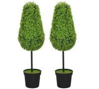 HOMCOM Lote de 2 boj Artificiales en Forma de lágrima 90cm