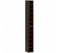 HOMCOM Lote de 2 estanterías columna armario de almacenamiento CD-DVD 12 compartimentos 21 x 22,5 x 88,5 cm capacidad 204 CD marrón Aosom España