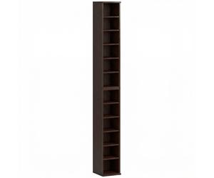 HOMCOM Lote de 2 estanterías columna armario de almacenamiento CD-DVD 12 compartimentos 21 x 22,5 x 88,5 cm capacidad 204 CD marrón Aosom España