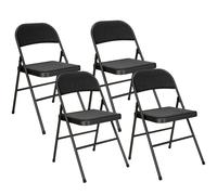 HOMCOM Lote de 4 sillas plegables sillas de comedor portátiles estructura de acero 45x46x78 cm Negro