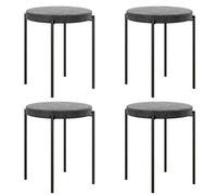 HOMCOM Lote de 4 taburetes de Comedor Sillas de Comedor apilables Silla de Cocina con Asiento tapizado, Aspecto Terciopelo Taburete de Asiento Terciopelo para Cocina Comedor Metal Gris Oscuro 41,5 x