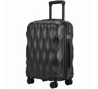 HOMCOM Maleta de Cabina 56 cm 41 L, ABS Rígido Ligero con Cierre TSA, 4 Ruedas Giratorias 360°, Asa Telescópica y Asas Laterales, Negra