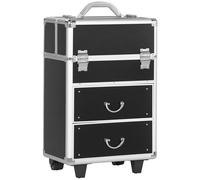 HOMCOM Maletín de Maquillaje Profesional con Ruedas 36x23x58 cm Rosa