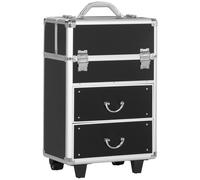 Maleta De Maquillaje De Abs Aleación Aluminio Homcom 36x23x58cm-negro