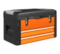 HOMCOM Maletín de Herramientas Resistente con 2 Cajones y Asa de Transporte Caja para Hogar y Taller Naranja