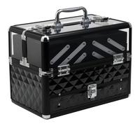 Maletín De Maquillaje De Aluminio Abs Homcom 30x18,5x22 Cm Negro