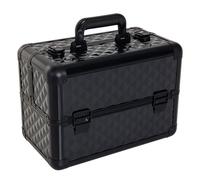 HOMCOM Maletín de Maquillaje Profesional Organizador Cosméticos Portátil 4 Niveles Aluminio 35.5x20x25.5cm Aosom España