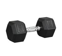 HOMCOM Mancuerna Hexagonal 12,5/15/20 kg con Mango Moleteado Negro y Plata | Hierro Fundido, Pesas de Metal Recubiertas de Goma, Entrenamiento Casa Gimnasio Oficina