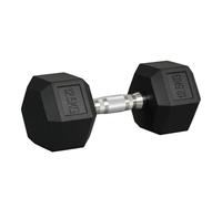 HOMCOM Mancuerna Hexagonal 12,5/15/20 kg con Mango Moleteado Negro y Plata | Hierro Fundido, Pesas de Metal Recubiertas de Goma, Entrenamiento Casa Gimnasio Oficina