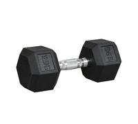 HOMCOM Mancuerna Hexagonal 12,5/15/20 kg con Mango Moleteado Negro y Plata | Hierro Fundido, Pesas de Metal Recubiertas de Goma, Entrenamiento Casa Gimnasio Oficina