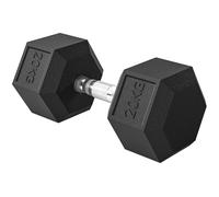 HOMCOM Mancuerna Hexagonal 20 kg de Hierro Fundido Pesas de Metal Recubiertas de Goma para Entrenamiento en Casa Gimnasio Negro