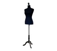 HOMCOM Maniquí de Costura Maniquí Mujer Ajustable a 130-168 cm con Trípode de Madera 50 Alfileres de Colores para Fotografía de Moda Exposición de Prendas Negro