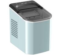HOMCOM Máquina de Cubitos de Hielo Autolimpiable 12 kg/24H 9 Cubitos Listos en 7 Minutos 2 Tamaños de Hielo 1,5L Depósito Azul