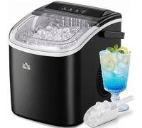 HOMCOM Máquina de Hielo 12 kg/24h Autolimpieza Portátil para Casa Negro