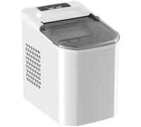 HOMCOM Máquina de Hielo Autolimpiable 12 kg/24H 9 Cubitos Listos en 7 Minutos 2 Tamaños de Hielo 1,5L Depósito Blanco