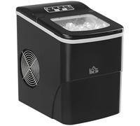 HOMCOM Máquina de Hielo Autolimpieza para Casa 12 kg/24h Negro