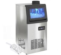 HOMCOM Máquina de hielo comercial 36kg/24h Autolimpieza Temporizador