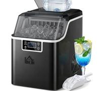HOMCOM Máquina de hielo de acero inoxidable 24 cubitos de hielo en negro 14-18 min