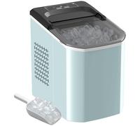 HOMCOM Máquina de Hielo, Máquina de Cubitos de Hielo Autolimpiable, 12 kg/24H, 9 Cubitos Listos en 7 Minutos, 2 Tamaños de Hielo, 1,5L Depósito, para Hogar, Cocina, Oficina, Bar, Azul