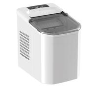 Homcom máquina de hielo, máquina de cubitos de hielo autolimpiable, 12 kg/24h, 9 cubitos listos en 7 minutos, 2 tamaños de hielo, 1,5l depósito, para hogar, cocina, oficina, bar, blanco