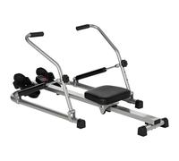 HOMCOM Máquina de Remo Hidráulico Plegable con 4 Niveles de Resistencia Monitor Digital y Pedal Antideslizante 129x70x70 Negro y Plata Aosom España