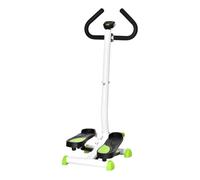 HOMCOM Máquina de Step Stepper Fitness en Casa para Escaleras con Pantalla LCD Manillar y Pedales Antideslizantes Equipo de Ejercicio para Gimnasio Oficina 55x44x108 cm Blanco y Verde