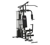 HOMCOM Máquina de Musculación con Estribo para Piernas Placas de Peso de 45 kg Carga Máx. 120 kg 150x110x210 cm Negro Aosom España
