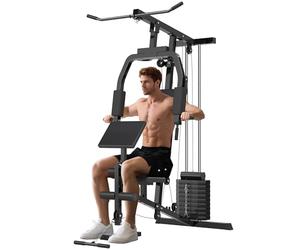 HOMCOM Máquina Multifunción Musculación con Poleas 148x108x207 cm Negro