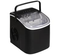 HOMCOM Máquina de Hielo 12 kg/24h Máquina de Hacer Hielo Autolimpieza 9 Cubitos de Hielo en 6-12 Minutos Máquina de Hielo para Casa con Asa Cuchara Cesta Negro