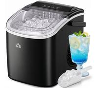 HOMCOM Máquina para Hacer Hielo 12 Kg en 24 Horas 22,2x29,4x29 cm Negro Negro